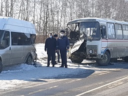 Столкновение двух автобусов в Тульской области