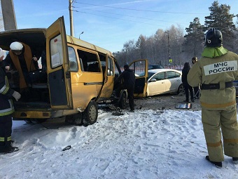 Дорожная авария в Ангарске.